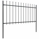 Vidaxl cl�ture de jardin avec dessus en lance acier 6, 8 x 1 m noir