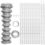 Vidaxl clture  mailles avec poteaux acier galvanis 25x1, 5 m argent