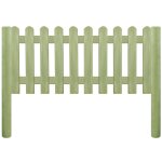 Vidaxl clture  piquets bois de pin imprgn 5, 1 m 130 cm 6 / 9 cm