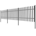 Vidaxl clture  piquets avec poteaux 3 pcs wpc 600x120 cm