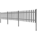 Vidaxl clture  piquets avec poteaux 3 pcs wpc 600x80 cm