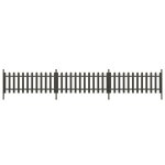 Vidaxl clture  piquets avec poteaux 3 pcs wpc 614x80 cm