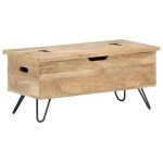 Vidaxl coffre 90x40x45 cm bois solide de manguier Vidaxl coffre 90x40x45 cm bois solide de manguier