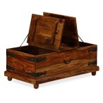 Vidaxl coffre de rangement bois massif de sesham 90 x 50 x 35 cm