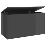 Vidaxl coffre de rangement gris brillant 84x42x46 cm aggloméré Vidaxl coffre de rangement gris brillant 84x42x46 cm aggloméré