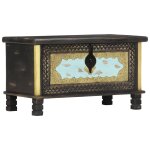 Vidaxl coffre de rangement noir 80x40x45 cm bois de manguier massif