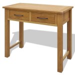 Vidaxl coiffeuse avec tabouret bois de chne massif