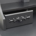 Vidaxl coiffeuse avec tabouret et miroir pliable en 3 gris