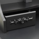 Vidaxl coiffeuse avec tabouret et miroir pliable en 3 noir Vidaxl coiffeuse avec tabouret et miroir pliable en 3 noir