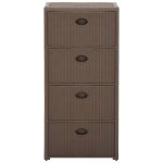 Vidaxl commode à 4 tiroirs taupe 40x40x80 cm Vidaxl commode à 4 tiroirs taupe 40x40x80 cm