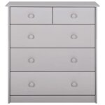 Vidaxl commode gris 75x35x80 cm bois de pin solide