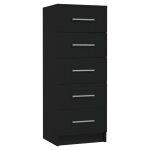 Vidaxl commode haute noir 41x35x106 cm agglomr