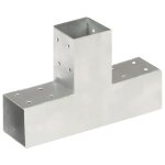 Vidaxl connecteurs de poteau 4 pcs forme en t mtal galvanis 71x71 mm