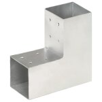 Vidaxl connecteurs de poteau 4 pcs forme en l mtal galvanis 81x81 mm