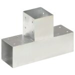 Vidaxl connecteurs de poteau 4 pcs forme en t mtal galvanis 91x91 mm