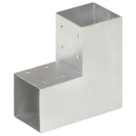 Vidaxl connecteurs de poteau 4 pcs forme en l mtal galvanis 91x91 mm