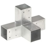 Vidaxl connecteurs de poteau 4 pcs forme en x mtal galvanis 71x71 mm