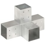 Vidaxl connecteurs de poteau 4 pcs forme en x mtal galvanis 81x81 mm