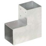 Vidaxl connecteurs de poteau 4pcs forme en l mtal galvanis 101x101mm