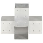 Vidaxl connecteur de poteau forme en x mtal galvanis 101x101 mm