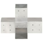 Vidaxl connecteur de poteau forme en x mtal galvanis 81x81 mm