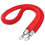 Vidaxl corde de colonne rouge et argent velours