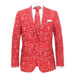 Vidaxl costume 2 pices nol et cravate homme taille 50 cadeaux rouge