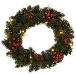 Vidaxl couronnes de nol avec dcoration 2 pcs vert 45 cm