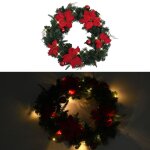 Vidaxl couronne de nol avec lumires led vert 60 cm pvc