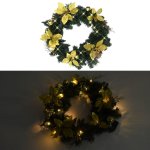 Vidaxl couronne de noël avec lumières led vert 60 cm pvc Vidaxl couronne de noël avec lumières led vert 60 cm pvc