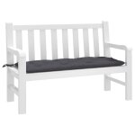 Vidaxl coussin de banc de jardin anthracite 120x50x7 cm tissu