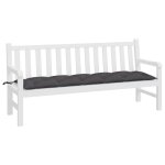 Vidaxl coussin de banc de jardin anthracite 180x50x7 cm tissu