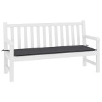 Vidaxl coussin de banc de jardin anthracite 200 x 50 x 3 cm