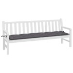 Vidaxl coussin de banc de jardin anthracite 200x50x7 cm tissu