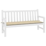 Vidaxl coussin de banc de jardin beige 200 x 50 x 3 cm