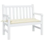 Vidaxl coussin de banc de jardin blanc crme 100x50x7 cm tissu