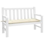 Vidaxl coussin de banc de jardin blanc crme 120x50x7 cm tissu
