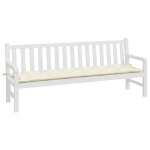 Vidaxl coussin de banc de jardin blanc crme 200x50x7 cm tissu