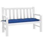 Vidaxl coussin de banc de jardin bleu 120x50x7 cm tissu