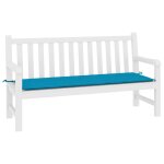 Vidaxl coussin de banc de jardin bleu 200 x 50 x 3 cm