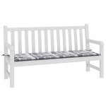 Vidaxl coussin de banc de jardin carreaux gris 150x50x3 cm tissu
