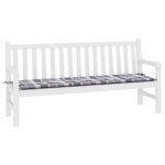 Vidaxl coussin de banc de jardin carreaux gris 180x50x3 cm tissu Vidaxl coussin de banc de jardin carreaux gris 180x50x3 cm tissu