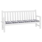 Vidaxl coussin de banc de jardin carreaux gris 200x50x3 cm tissu