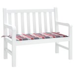 Vidaxl coussin de banc de jardin carreaux rouges 100x50x3 cm tissu