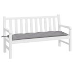 Vidaxl coussin de banc de jardin gris 150x50x7 cm tissu