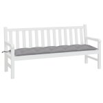 Vidaxl coussin de banc de jardin gris 180x50x7 cm tissu