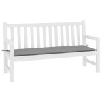 Vidaxl coussin de banc de jardin gris 200 x 50 x 3 cm
