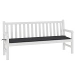 Vidaxl coussin de banc de jardin noir 180 x 50 x 3 cm