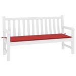Vidaxl coussin de banc de jardin rouge 200 x 50 x 3 cm