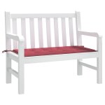 Vidaxl coussin de banc de jardin rouge bordeaux 100x50x3 cm tissu